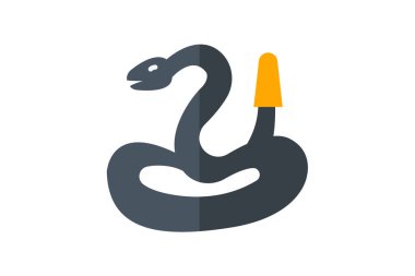 Yılan yassı renk vektörü simgesi, piksel mükemmel simge