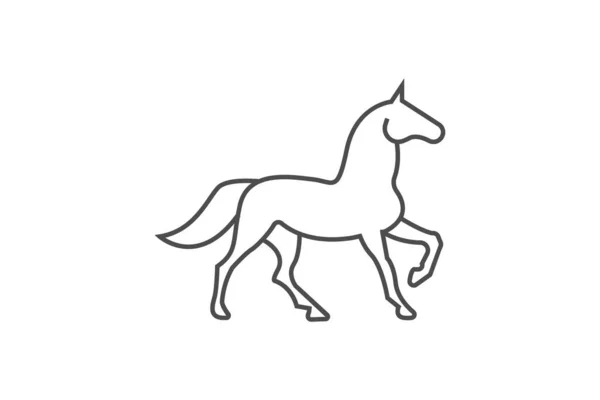 At ince çizgi vektör simgesi, dış hat simgesi, piksel mükemmel simge