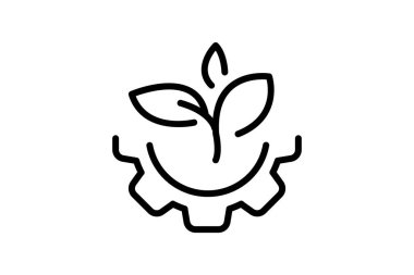 Yenilikçi Yeşil Teknoloji Çözümleri çizgi simgesi, taslak simgesi, vektör, piksel mükemmel simge