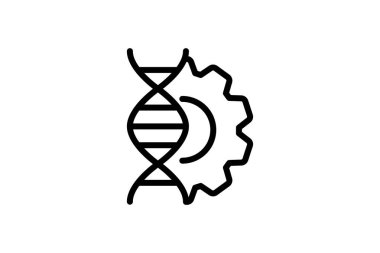 Genetik Mühendisliği İnovasyon Çizgisi simgesi, dış hat simgesi, vektör, piksel mükemmel simge
