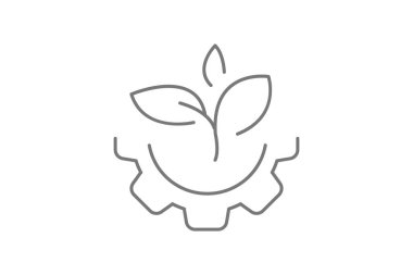 Yenilikçi Yeşil Teknoloji Çözümleri gri ince çizgi simgesi, 1px vuruşu, dış hat simgesi, vektör, piksel mükemmel simge