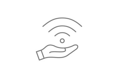 Şeylerin İnterneti Bağlantı Gri İnce çizgi simgesi, 1px vuruşu, dış hat simgesi, vektör, piksel mükemmel simge