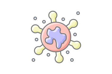 Mikroorganizma ve Hücresel Biyoloji muhteşem doğrusal renk simgesi, renk çizgisi simgesi, vektör, piksel mükemmel simge