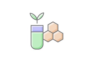 Biyoteknoloji Araştırması Muhteşem doğrusal renk simgesi, renk çizgisi simgesi, vektör, piksel mükemmel simge