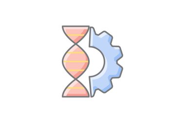 Genetik Mühendisliği İnovasyon Harika lineal renk simgesi, Renk çizelgesi simgesi, vektör, piksel mükemmel simge