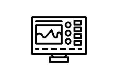 Oscilloscope Aygıt çizgisi simgesi, dış hat simgesi, vektör, piksel mükemmel simge