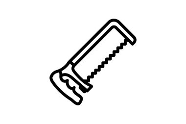 Demir Testere Çizgisi simgesi, dış hat simgesi, vektör, piksel mükemmel simge