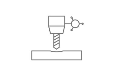 Drill Press Ekipmanı İnce çizgi simgesi, 1px vuruş simgesi, dış hat simgesi, vektör, piksel mükemmel simge