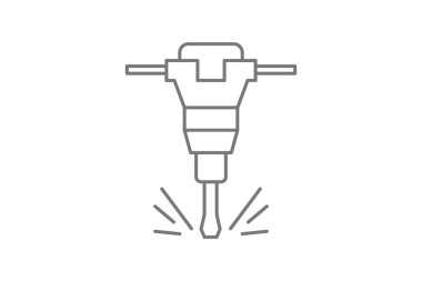 Yapı Çekici gri ince çizgi simgesi, 1px vuruş simgesi, dış hat simgesi, vektör, piksel mükemmel simge