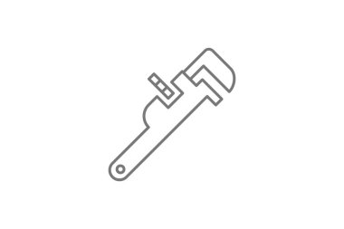 Boru Anahtarı Ekipmanı İnce çizgi simgesi, 1px vuruş simgesi, dış hat simgesi, vektör, piksel mükemmel simge