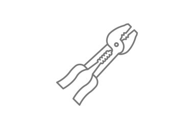 Kablo Siliştirme Aracı gri çizgi simgesi, 1px vuruş simgesi, dış hat simgesi, vektör, piksel mükemmel simge