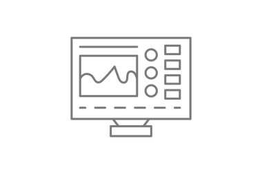 Oscilloscope Aygıtı Gri İnce çizgi simgesi, 1px vuruş simgesi, dış hat simgesi, vektör, piksel mükemmel simge