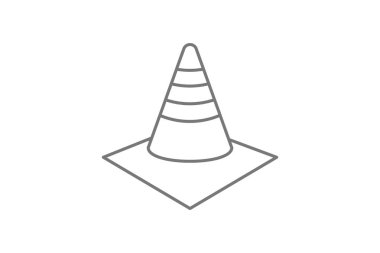 Güvenlik Konileri gri çizgi simgesi, 1px vuruş simgesi, dış hat simgesi, vektör, piksel mükemmel simge