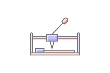 Döşeme Makinesi muhteşem çizgi renk simgesi, renk çizgisi simgesi, vektör, piksel mükemmel simge