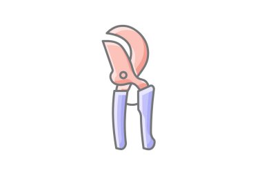 Pruning Shears muhteşem çizgisel renk simgesi, renk taslak simgesi, vektör, piksel mükemmel simge