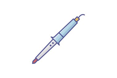 Lehim İstasyonu doğrusal renk simgesi, renk taslağı simgesi, vektör, piksel mükemmel simge