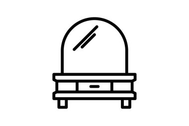 Dresser siyah dış hat simgesi dış hat simgesi, piksel mükemmel