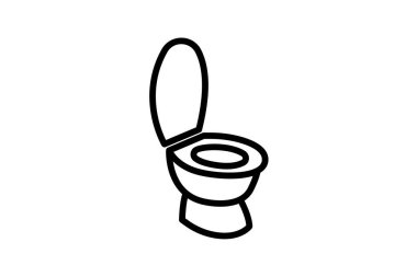 Tuvalet siyahı dış hat simgesi ana hatları simgesi, piksel mükemmel