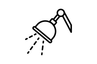 Duş siyah dış hat simgesi dış hat simgesi, piksel mükemmel