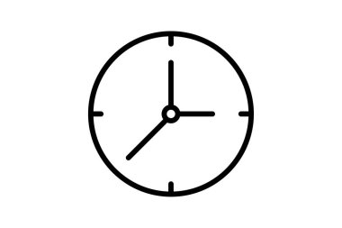 Saat siyah dış hat simgesi dış hat simgesi, piksel mükemmel