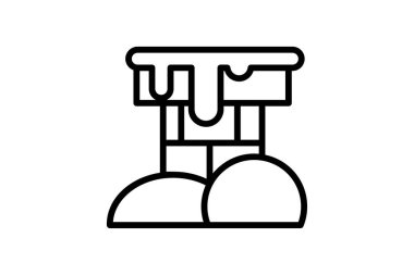 Baca siyah dış hat simgesi ana hat simgesi, piksel mükemmel