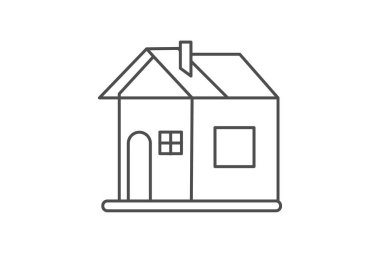 Ev gri ince çizgi simgesi dış hat simgesi, piksel mükemmel