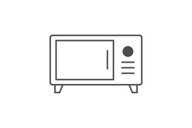 Mikrodalga gri çizgi simgesi dış hat simgesi, piksel mükemmel