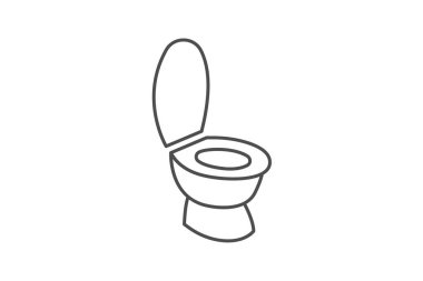 Tuvalet gri ince çizgi simgesi ana hatları simgesi, piksel mükemmel