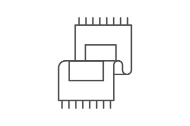 Halı gri ince çizgi simgesi dış hat simgesi, piksel mükemmel