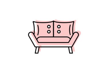 Koltuk rengi gölge çizgisi simgesi dış hat simgesi, piksel mükemmel