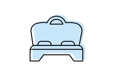 Yatak rengi gölge çizgisi simgesi dış hat simgesi, piksel mükemmel