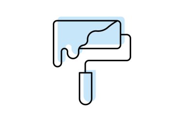 Paten renk gölge çizgisi simgesini boya. Çizgi simgesi, piksel mükemmel.