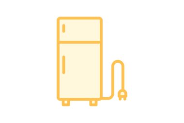 Buzdolabı rengi taslak simgesi dış hat simgesi, piksel mükemmel