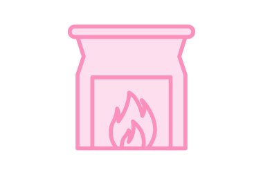 Şömine rengi dış hat simgesi dış hat simgesi, piksel mükemmel