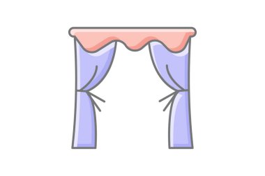 Perde muhteşem çizgi renk simgesi dış hat simgesi, piksel mükemmel