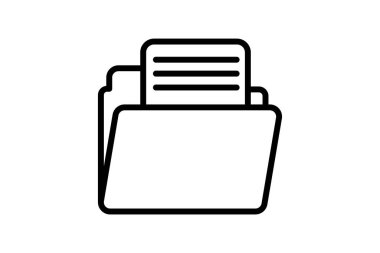 Dosya siyah dış hat simgesi, vektör, piksel mükemmel, illüstratör dosyası