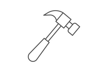 Çekiç gri çizgi simgesi, vektör, piksel mükemmel, illüstratör dosyası