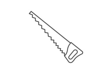 Demir Testere gri çizgi simgesi, vektör, piksel mükemmel, illüstratör dosyası