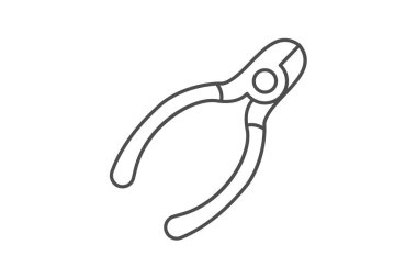 Tel kesiciler gri ince çizgi simgesi, vektör, piksel mükemmel, illüstratör dosyası