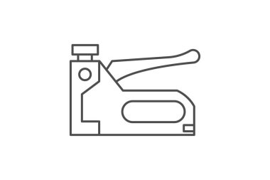 Staple Gun gri çizgi simgesi, vektör, piksel mükemmel, illüstratör dosyası