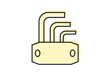 Allen Wrench renk gölge çizgisi simgesi, vektör, piksel mükemmel, illüstratör dosyası