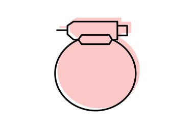 Renk gölge çizgisi simgesi, vektör, piksel mükemmel, illüstratör dosyası