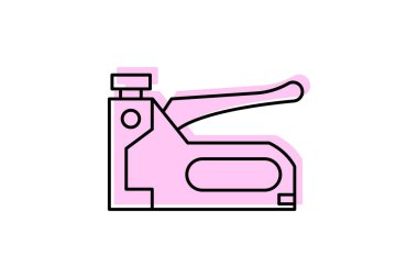 Staple Gun renk gölge çizgisi simgesi, vektör, piksel mükemmel, illüstratör dosyası