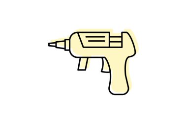 Yapıştırıcı Silahı renk gölge çizgisi simgesi, vektör, piksel mükemmel, illüstratör dosyası