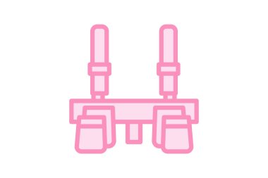 Solunum Maskesi renk ana hatları simgesi, vektör, piksel mükemmel, illüstratör dosyası