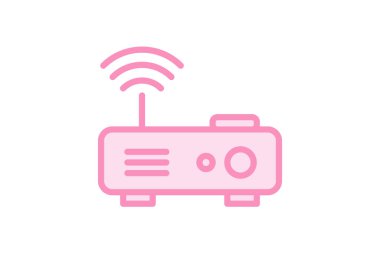 Yönlendirici renk dış hat simgesi, vektör, piksel mükemmel, illüstratör dosyası