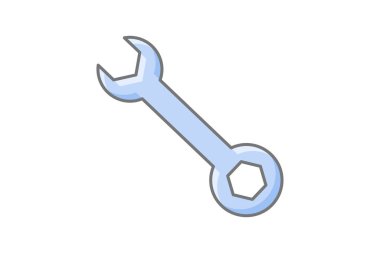 Spanner muhteşem doğrusal renk simgesi, vektör, piksel mükemmel, illüstratör dosyası