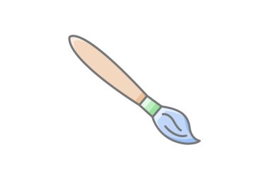 Boya fırçası muhteşem çizgi renk simgesi, vektör, piksel mükemmel, illüstratör dosyası