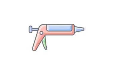 Caulking Gun muhteşem doğrusal renk simgesi, vektör, piksel mükemmel, illüstratör dosyası