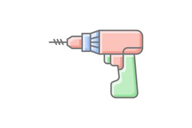 Power Drill muhteşem doğrusal renk simgesi, vektör, piksel mükemmel, illüstratör dosyası